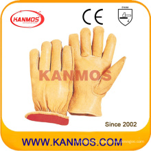 Yellow Cowhide Grain Driver Leather Industrial Winter Safety Work Gloves (12304)